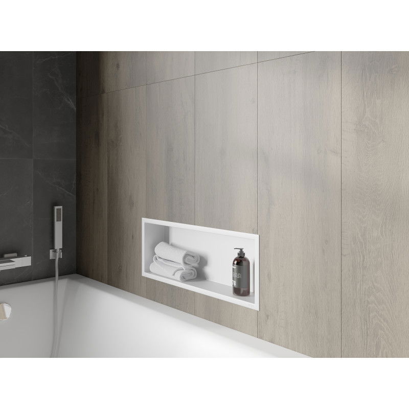 Mexen X-Wall-R įmontuojama lentyna su apvadu 60 x 20 cm, balta - 1920602010