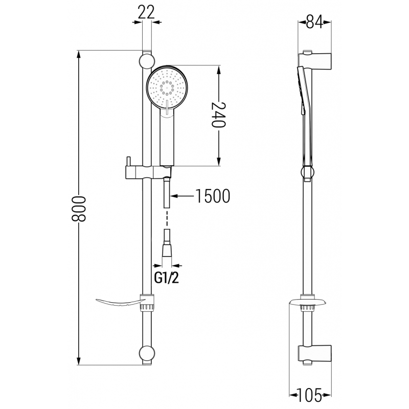 Mexen DF40 stumdomasis dušo komplektas, auksinis - 785404582-50