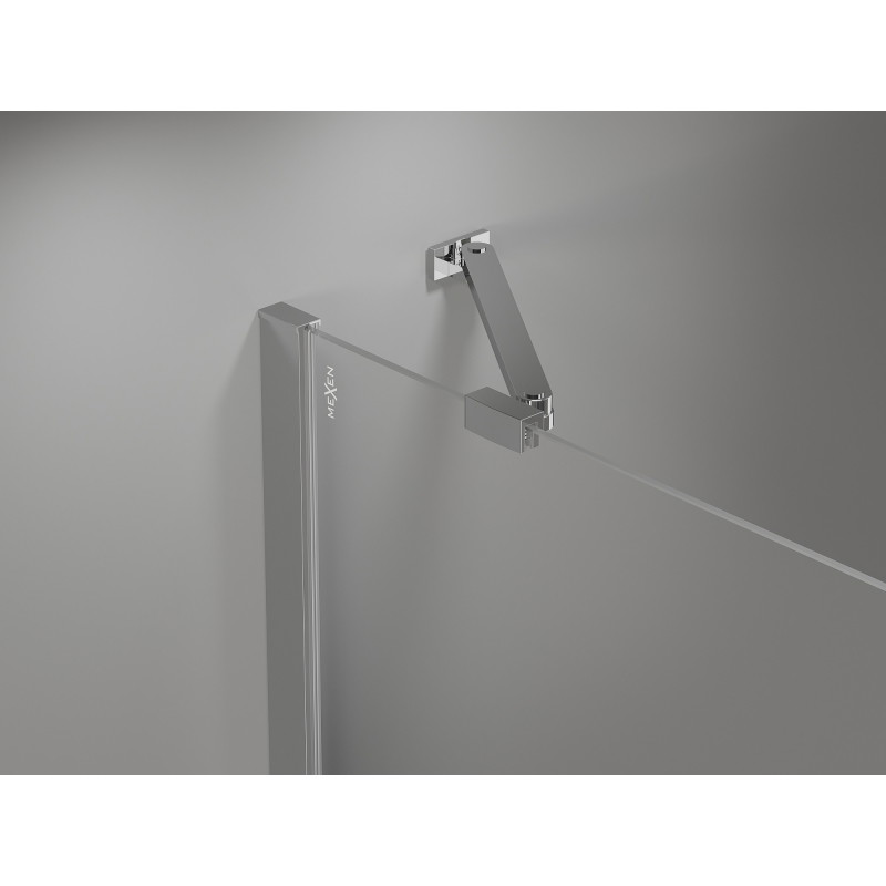 Mexen Mist-H Duo kairė pusė atidaroma dušo kabina 115 x 75 cm, skaidrus, chromas - 8A5-115L-075P-01-00