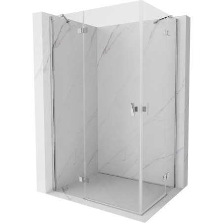 Mexen Mist-H Duo kairė pusė atidaroma dušo kabina 115 x 75 cm, skaidrus, chromas - 8A5-115L-075P-01-00
