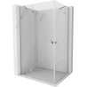Mexen Mist-H Duo kairė pusė atidaroma dušo kabina 115 x 75 cm, skaidrus, chromas - 8A5-115L-075P-01-00