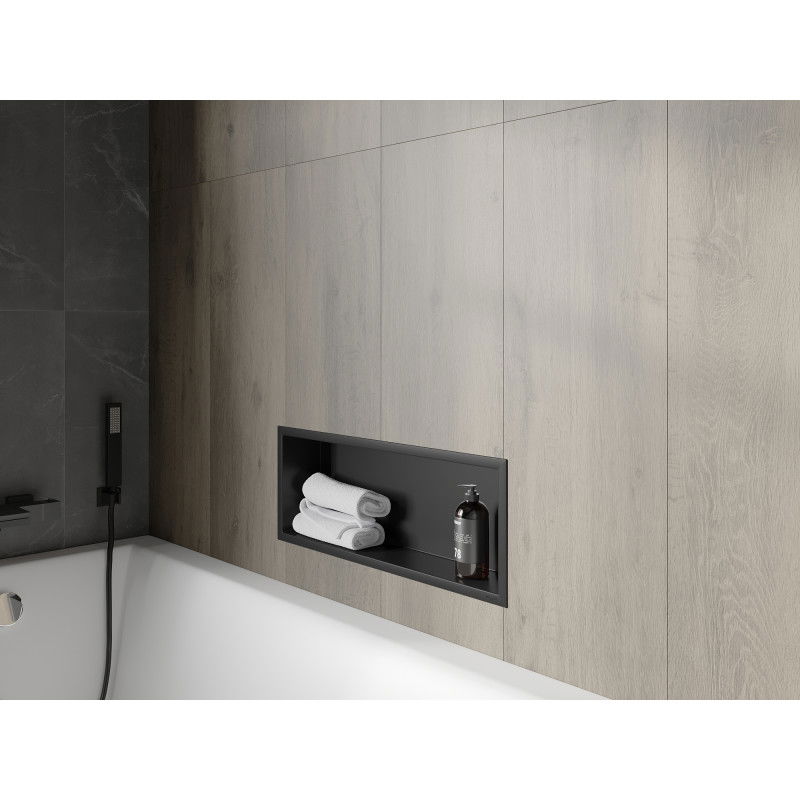 Mexen X-Wall-R įleidžiama lentynėlė su apykakle 60 x 20 cm, juoda - 1970602010