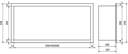 Mexen X-Wall-R įleidžiama lentyna su apsiuvimu 60 x 20 cm, Auksinė- 1950602010