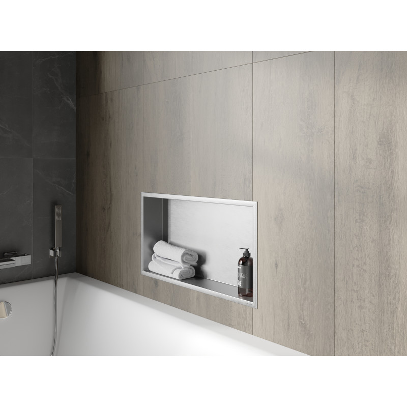 Mexen X-Wall-R nišinė lentyna su apvadu 60 x 30 cm, inox - 1910603010