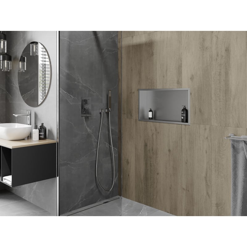 Mexen X-Wall-R įleidžiama lentyna su apvadu 60 x 30 cm, inox - 1910603010