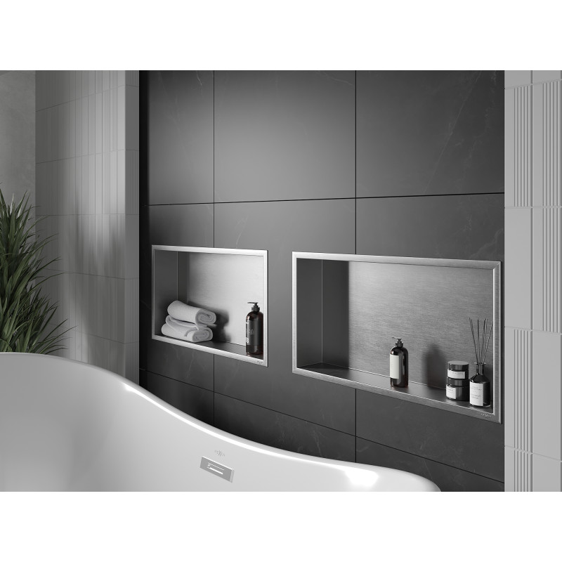 Mexen X-Wall-R nišinė lentyna su apvadu 60 x 30 cm, inox - 1910603010