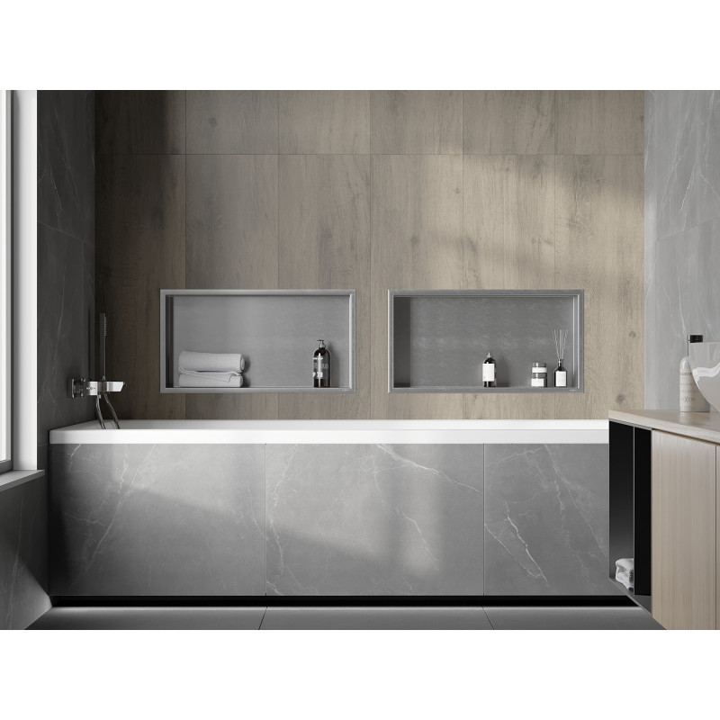 Mexen X-Wall-R nišinė lentyna su apvadu 60 x 30 cm, inox - 1910603010