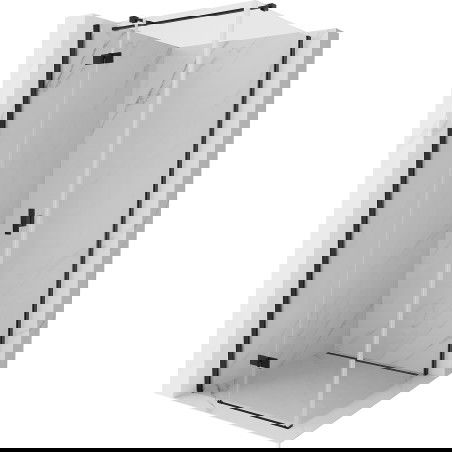 Mexen Mist-H T dušo kabina su atveriamomis durimis, kairė, 120 x 120 cm, skaidri, juoda - 8A5T-120-120-70-00-L