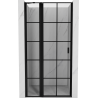 Mexen Mist kairiosios pusės dušo durys 115 cm, juodas tinklelis, juoda - 8A4-115-000-70-77-L