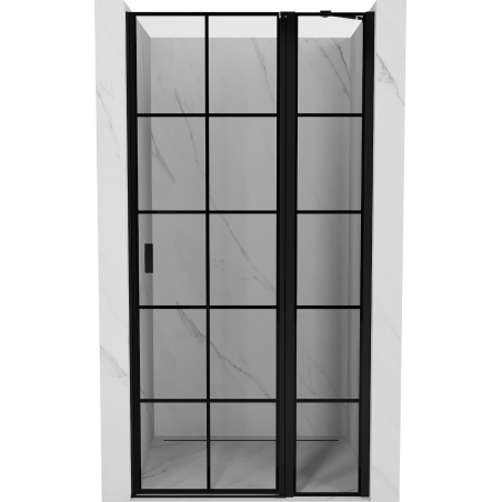 Mexen Mist dešrinės dušo durys 70 cm, juodas tinklelis, juoda - 8A4-070-000-70-77-P
