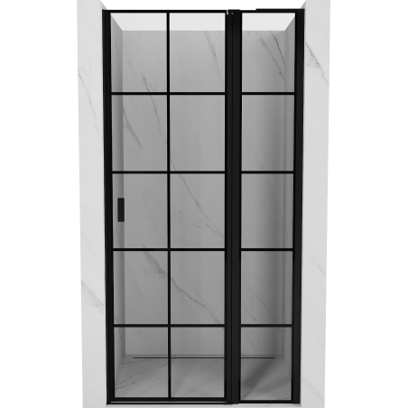 Mexen Mist L dešinės pusės dušo durys, 105 cm, juodas tinklas, juodos - 8A4L-105-000-70-77-P