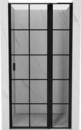 Mexen Mist dešinės pusės dušo durys 105 cm, juodas tinklelis, juoda - 8A4L-105-000-70-77-P