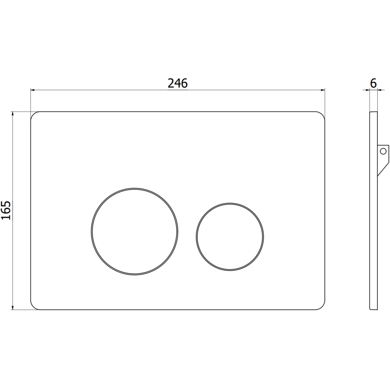 Mexen Tex 06 nuleidimo mygtukas nerūdijantis plienas, inox - 6106-10