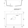 Mexen Elix granitinė plautuvė 1-skylių 600 x 500 mm, juoda/auksinis metalo, sifonas chrom - 6525601005-75