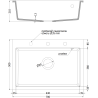 Mexen Elix granitinė 1-skyrių kriauklė 700 x 500 mm, pilka, juodas sifonas - 6526701005-71-B