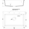 Mexen Elix granito plautuvė 1 skyrius 700 x 500 mm, juoda/sidabrinė metalo spalva, juodas sifonas - 6526701005-73-B