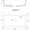 Mexen Elix granitinė virtuvių plautuvė 1-skyrius 800 x 500 mm, pilka, auksinė sifono apdaila - 6527801005-71-G