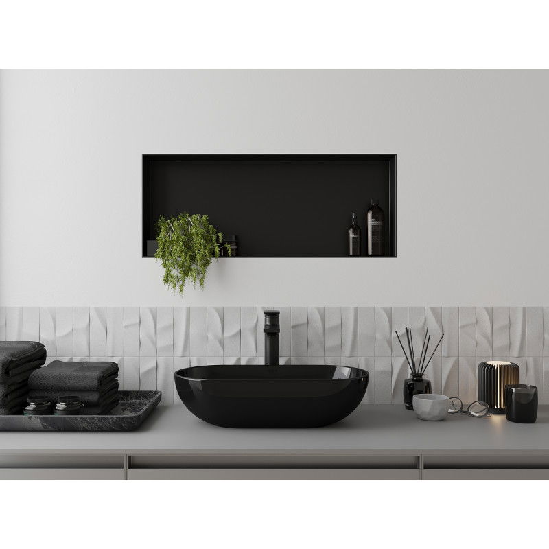 Mexen X-Wall-R įleidžiama lentyna su apvadu 60 x 30 cm, juoda - 1970603010