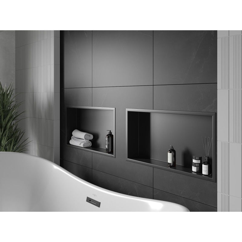 Mexen X-Wall-R įleidžiama lentyna su apvadu 60 x 30 cm, juoda - 1970603010