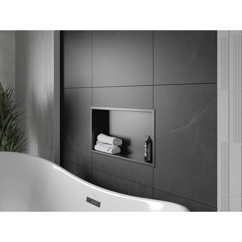 Mexen X-Wall-R įleidžiama lentyna su apvadu 60 x 30 cm, juoda - 1970603010