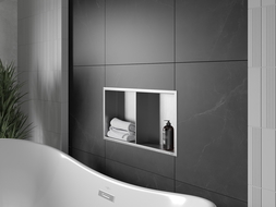 Mexen X-Wall-R įleidžiama lentyna su apsiuvimu ir lentynėle 60 x 30 cm, inox - 1910603010S