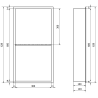 Mexen X-Wall-R įleidžiama lentyna su apsiuvimu ir lentynėle 60 x 30 cm, Balta - 1920603010S