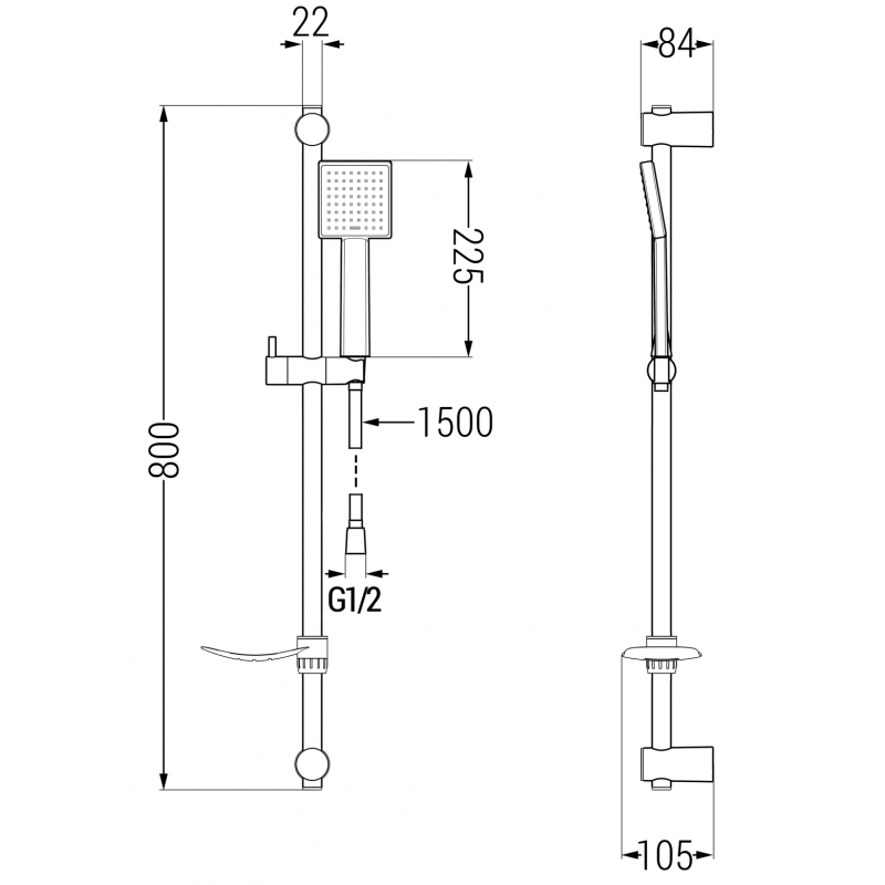 Mexen DF45 stumdomas dušo komplektas, auksinis - 785454582-50