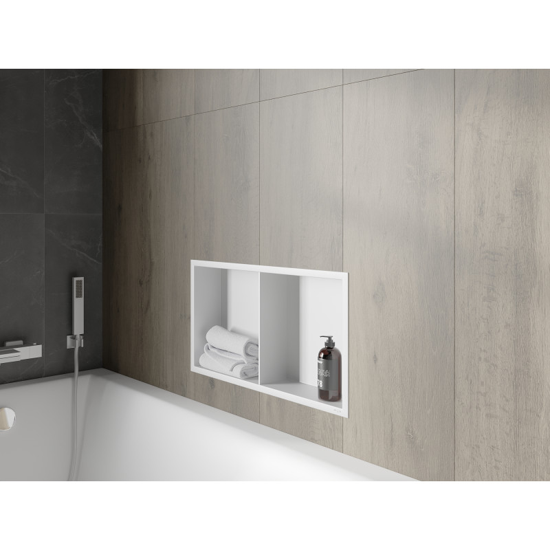 Mexen X-Wall-R Nišinis lentyna su apvadu ir lentyna 60 x 30 cm, balta - 1920603010S