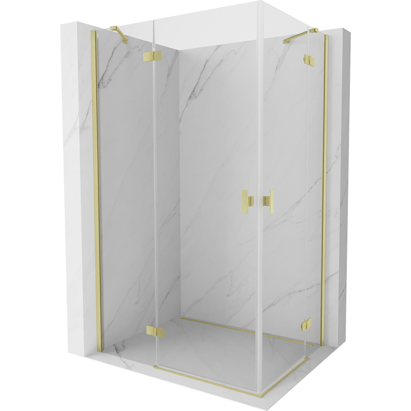 Mexen Mist H Duo varstoma dušo kabina 105 x 85 cm, permatomi, šlifuotas auksas - 8A5-105L-085P-55-00