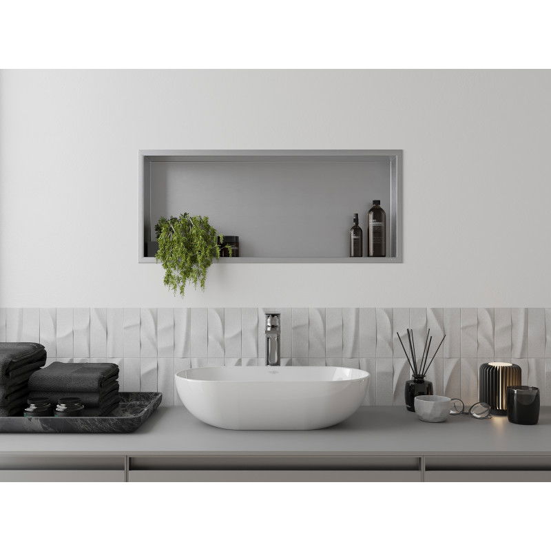 Mexen X-Wall-R įleidžiama lentyna su apvadu 75 x 30 cm, inox - 1910753010