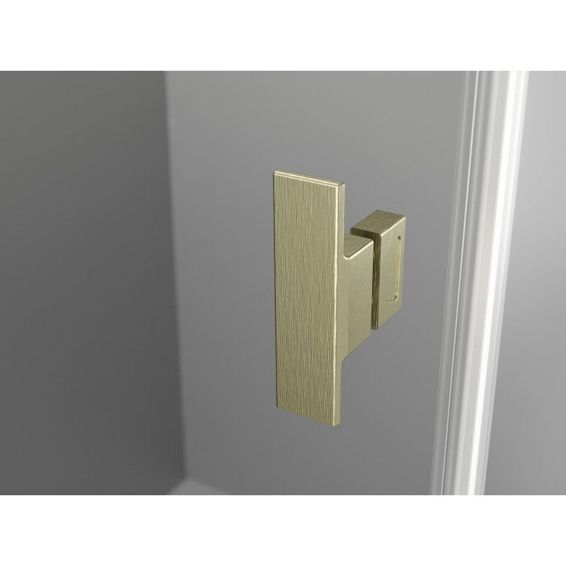 Mexen Mist-H Duo atveriama dušo kabina 105 x 105 cm, skaidri, šlifuota auksinė - 8A5-105L-105P-55-00