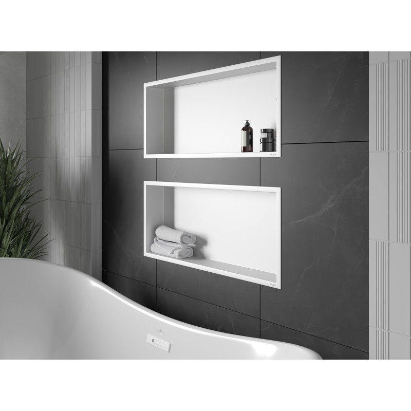 Mexen X-Wall-R nišinė lentyna su apvadu 75 x 30 cm, balta - 1920753010