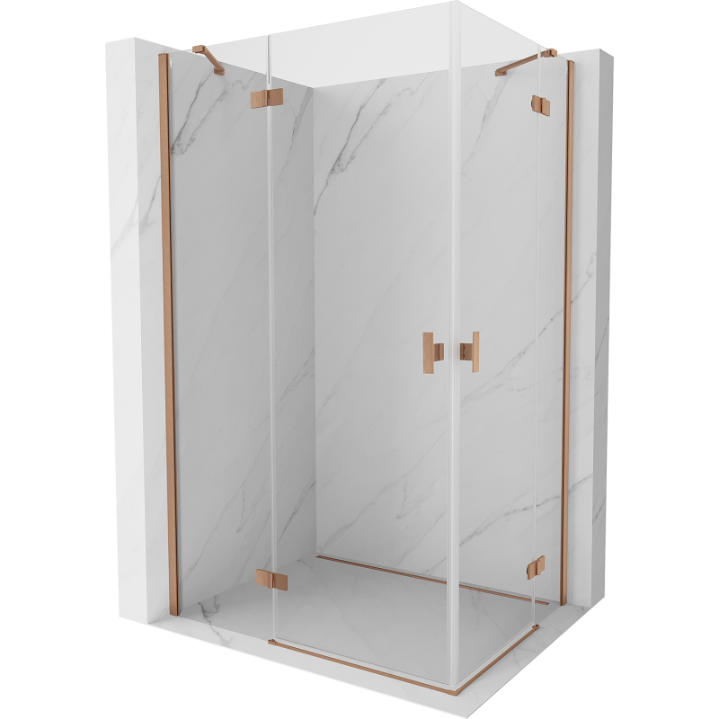 Mexen Mist H Duo varstoma dušo kabina 115 x 75 cm, skaidri, šukuota varis - 8A5-115L-075P-65-00