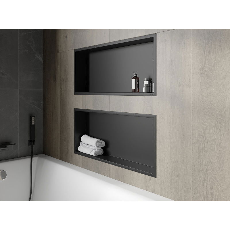 Mexen X-Wall-R nišinė lentyna su apvadu 75 x 30 cm, juoda - 1970753010