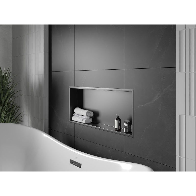 Mexen X-Wall-R nišinė lentyna su apvadu 75 x 30 cm, juoda - 1970753010