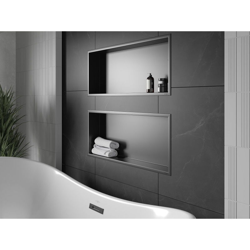 Mexen X-Wall-R nišinė lentyna su apvadu 75 x 30 cm, juoda - 1970753010