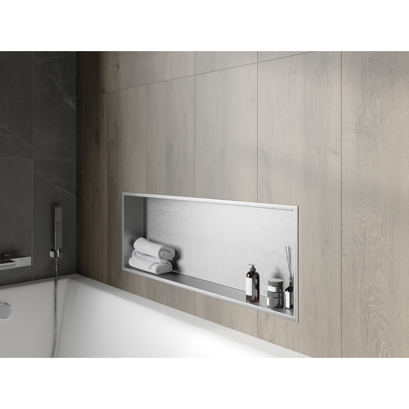 Mexen X-Wall-R nišos lentyna su apvadu 90 x 30 cm, inox - 1910903010