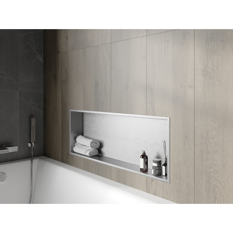 Mexen X-Wall-R nišos lentyna su apykakle 90 x 30 cm, inox - 1910903010