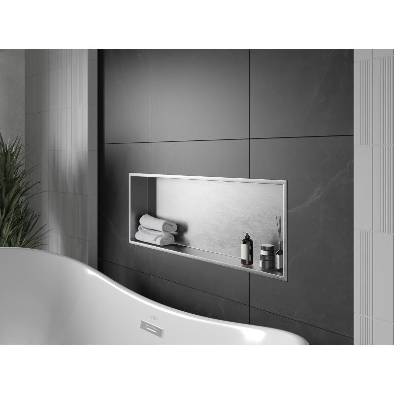 Mexen X-Wall-R nišos lentyna su apvadu 90 x 30 cm, inox - 1910903010