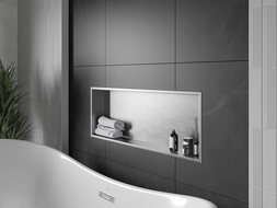 Mexen X-Wall-R įleidžiama lentyna su apsiuvimu 90 x 30 cm, inox - 1910903010