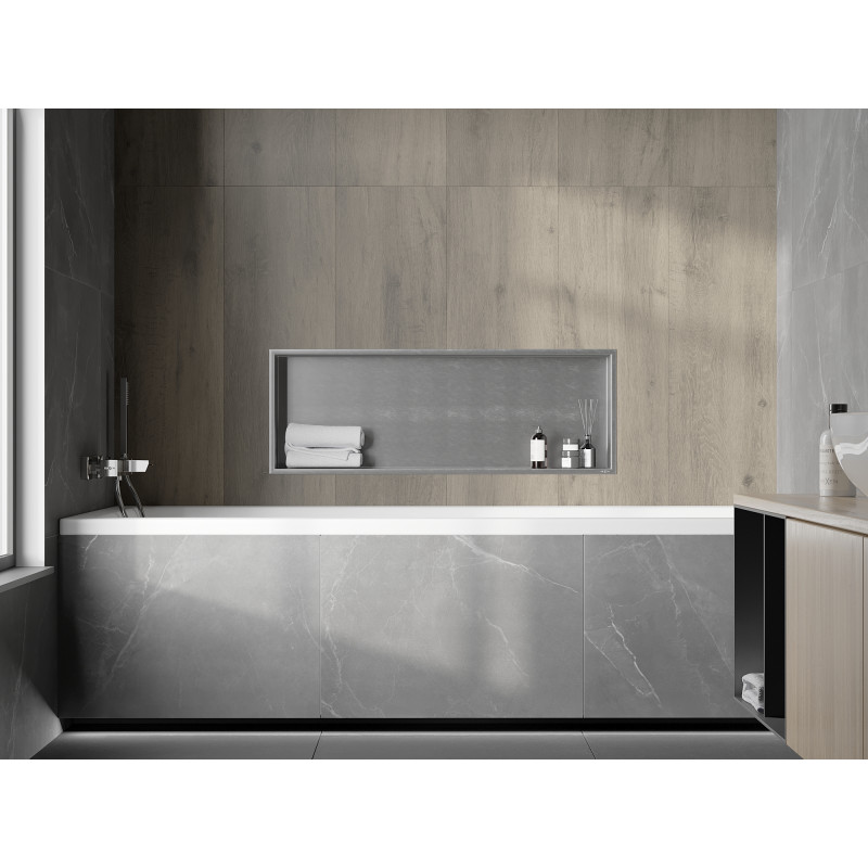 Mexen X-Wall-R nišos lentyna su apykakle 90 x 30 cm, inox - 1910903010