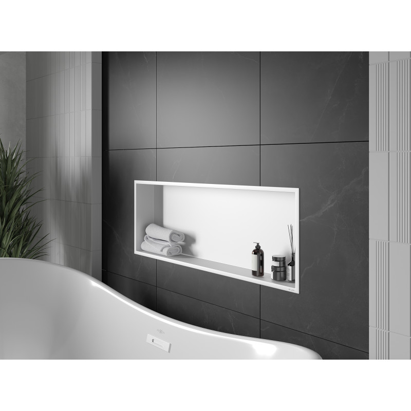 Mexen X-Wall-R nišinė lentyna su apvadu 90 x 30 cm, balta - 1920903010