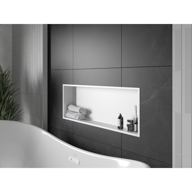 Mexen X-Wall-R nišinė lentyna su apykakle 90 x 30 cm, balta - 1920903010