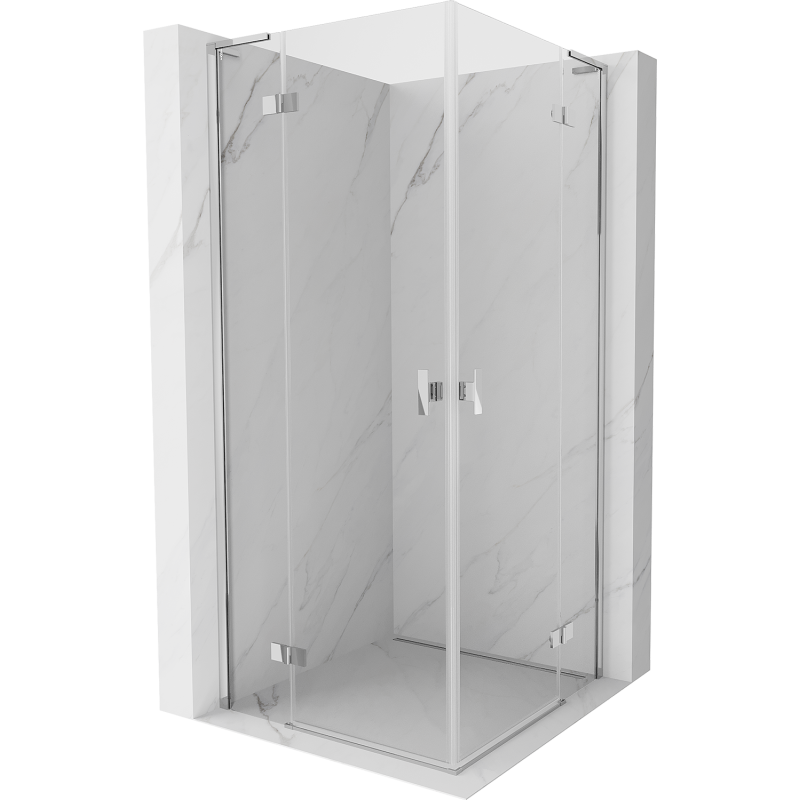 Mexen Mist H L Duo atveriamas dušo kabinas 95 x 95 cm, skaidrus, chromas - 8A5L-095L-095P-01-00
