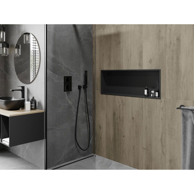 Mexen X-Wall-R nišinė lentyna su apvadu 90 x 30 cm, juoda - 1970903010