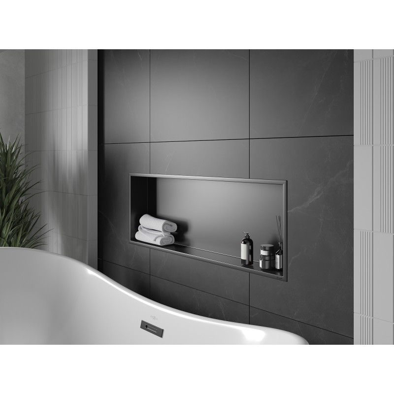 Mexen X-Wall-R nišinis lentyna su apvadu 90 x 30 cm, juoda - 1970903010