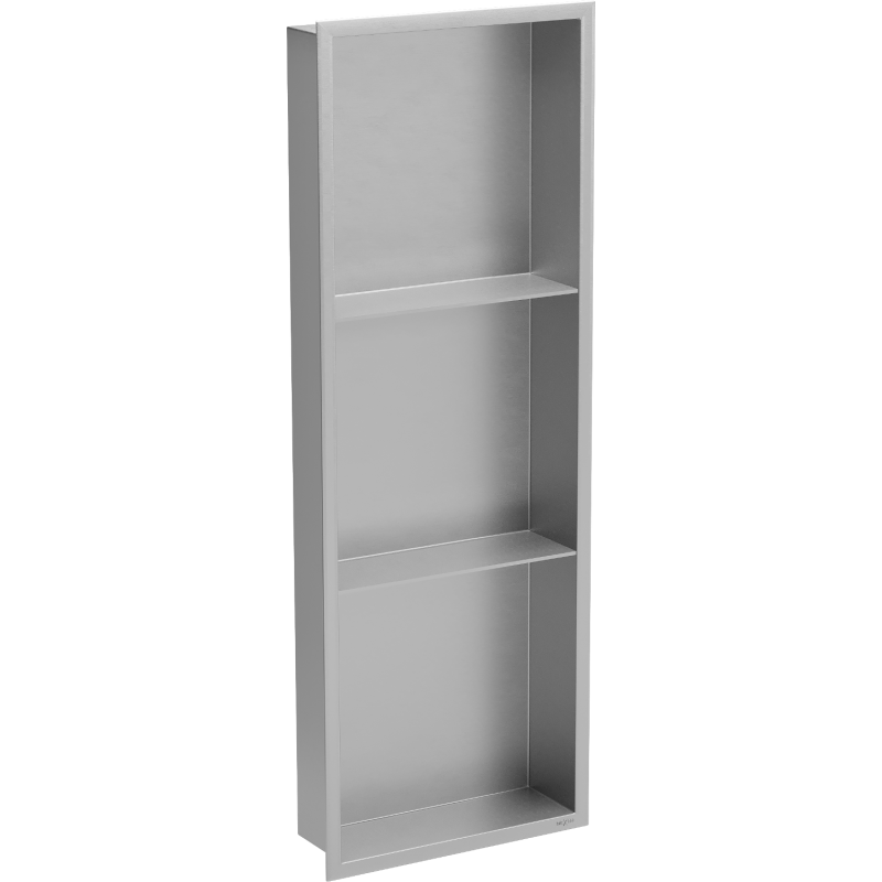 Mexen X-Wall-R įmontuota lentynėlė su apvadu ir lentyna 90 x 30 cm, nerūdijantis plienas - 1910903010S