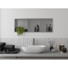 Mexen X-Wall-R įmontuota lentynėlė su apvadu ir lentyna 90 x 30 cm, nerūdijantis plienas - 1910903010S