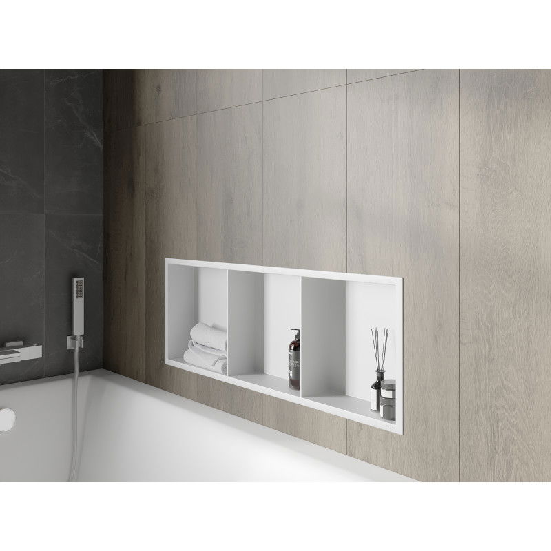 Mexen X-Wall-R nišinė lentyna su apvadu ir lentyna 90 x 30 cm, balta - 1920903010S