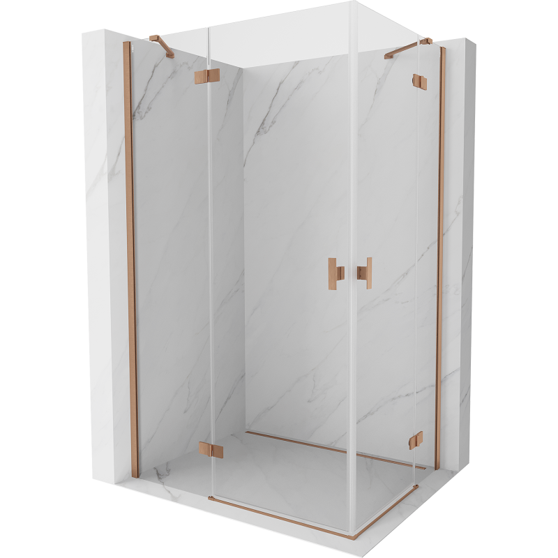 Mexen Mist H Duo dušo kabina atveriama 120 x 115 cm, skaidri, šlifuotas varis - 8A5-120L-115P-65-00